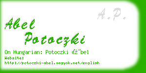 abel potoczki business card